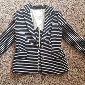 Banana Republic Navy and White Striped Blazer